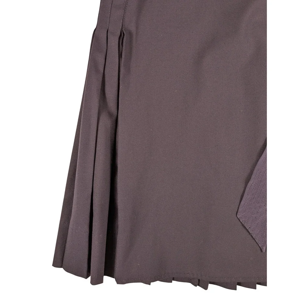 Tory Burch Navy Blue Pleated Wrap Skirt Tie‎ Waist Mini Size 6 Wool Blend